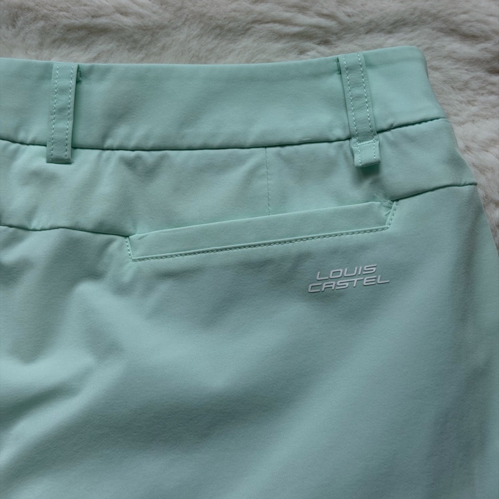 Louis Castel Golf Prep Tennis light Blue Mini Skort -White Athletic Skirt Shorts - Picture 7 of 11